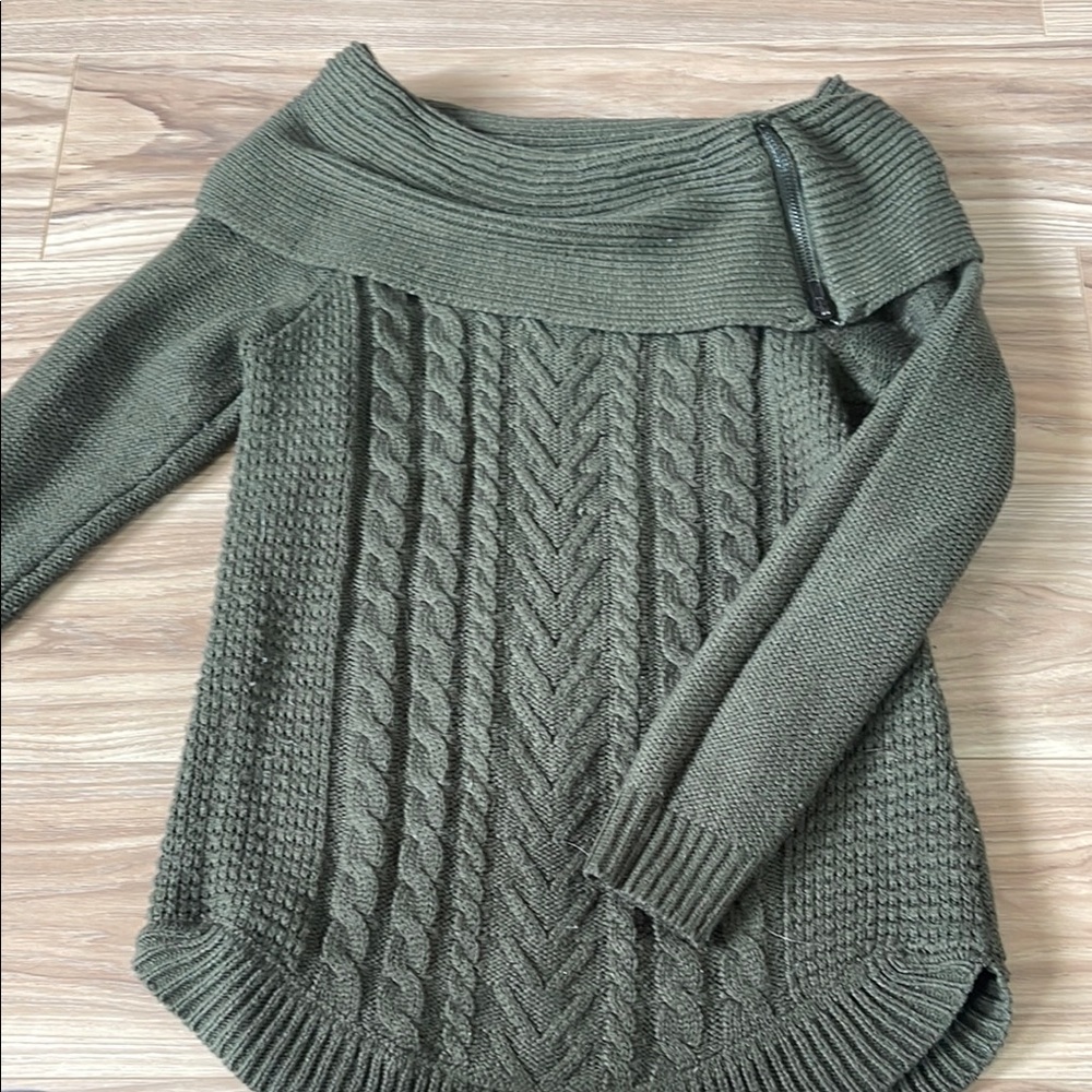 Olive Green Cable Knit Sweater